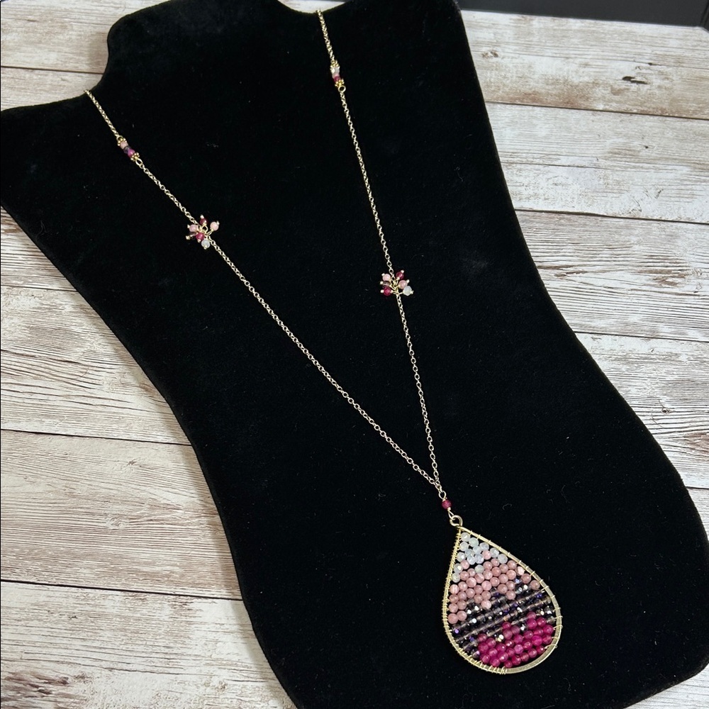 Nakamol Multicolor Crystal and Stone Beaded Necklace